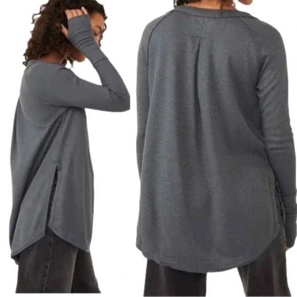 Free People Blue Grey Snowy Thermal, S - Picture 3 of 10